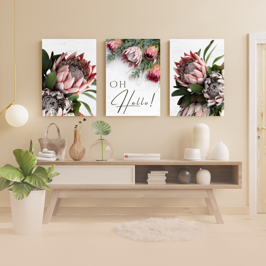 Protea wall art set (3 piece)