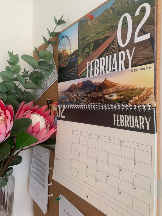 Nostalgic South African calendar in English